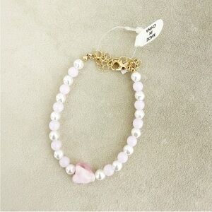 NWT Urban Outfitters Pink White Faux Pearl Bracelet